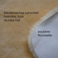 Medizinisches Lammfell, Fellh&ouml;he 3cm, saubere R&uuml;ckseite